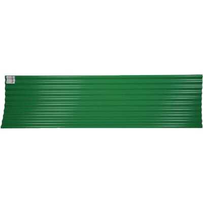 Tuftex Seacoaster 26 In. x 8 Ft. Opaque Green Round Wave Vinyl Corrugated Panels
