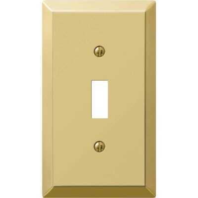 Amerelle 1-Gang Stamped Steel Toggle Switch Wall Plate, Polished Brass