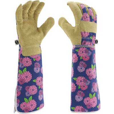 Miracle-Gro Women's Leather Landscaping Rose Pruning Gloves, Small/Medium